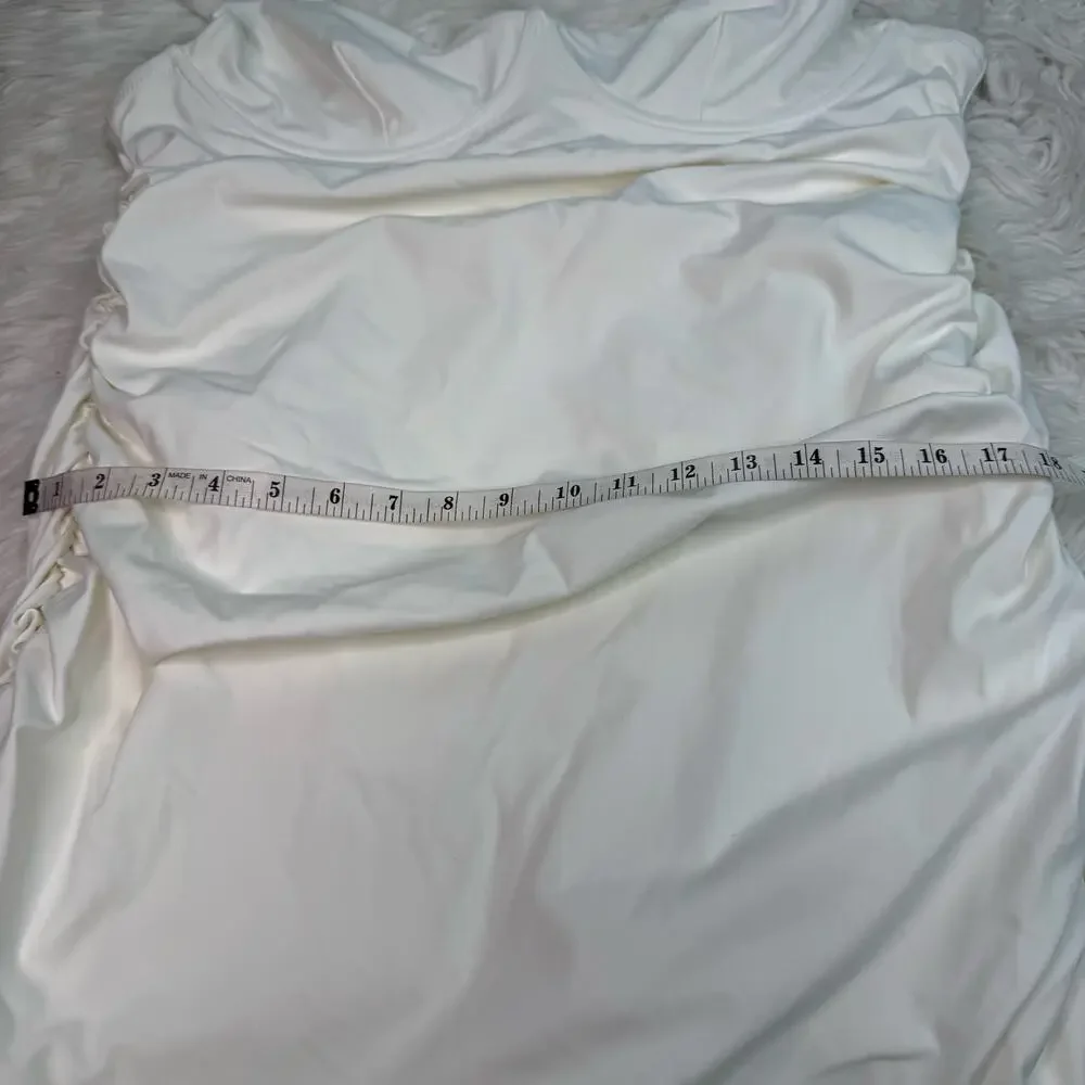Skims‎ Sculpting Swim Ruched One Piece Swimsuit White Marble Size 3x NWT